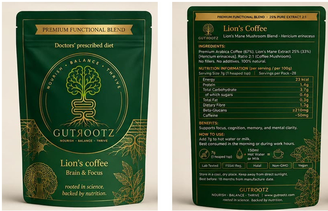 Lion's Mane Mushroom Coffee pack